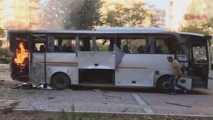 Mersinde polis servis aracına bombalı saldırı