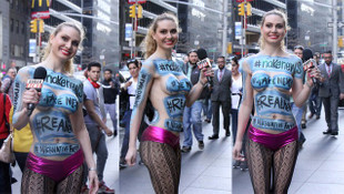 Çıplak muhabir sokak röportajında