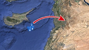 Füzelerin fırlatıldığı gemiler Kıbrıs açıklarında