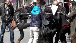 Zonguldakta kadınlar tekme tokat birbirine girdi 