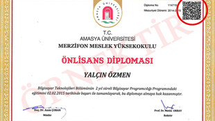 Amasya Üniversitesinde "karekodlu diploma" uygulaması