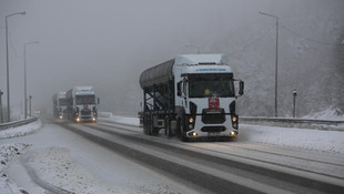 Bolu Dağı'ndaki kar yağışı