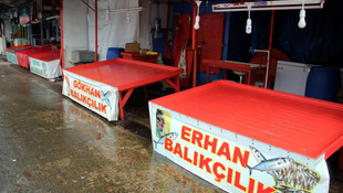 Fırtına balıkçı tezgahlarını vurdu