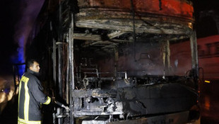 Kırklareli'de otobüs yangını