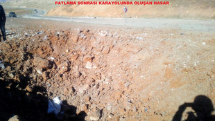 Yola yerleştirilen 400 kilogram patlayıcı infilak ettirildi