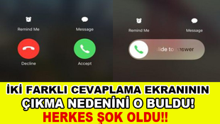 iPhoneda iki farklı cevaplama ekranının nedeni bulundu!