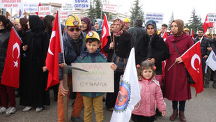 Amasya'da maden işçilerinin protestosu