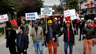 Amasya'daki maden işçilerinin protestosu