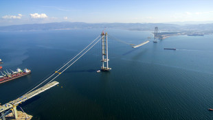 İzmit Körfez Geçişi Asma Köprüsü havadan görüntülendi