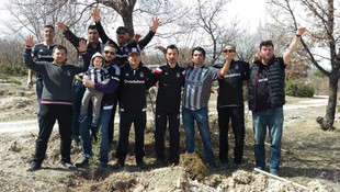 Kütahya'da Beşiktaş taraftarları 1903 fidan dikti