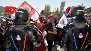 Amasya'daki maden işçilerinin protestosu