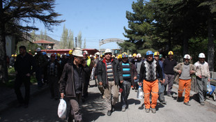 Amasya'daki maden işçilerinin protestosu