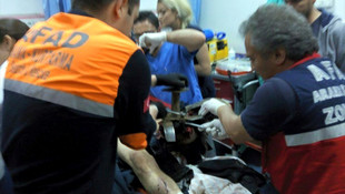 Ayağını çapa makinesine kaptırdı