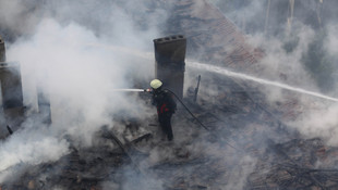 Çankırıda iş hanında yangın!