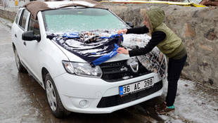 Kars'ta dolu yağışı etkili oldu