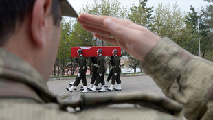 Şırnak'ta şehit olan asker için tören