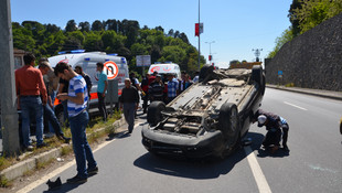 Kaza anı güvenlik kamerasına yansıdı