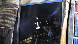 Adıyaman'da tarihi Oturakçılar Pazarı'nda yangın