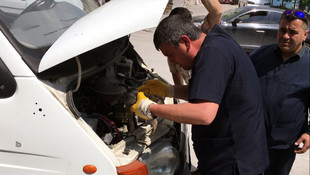 Bilecik'te yavru kediyi kurtarma operasyonu