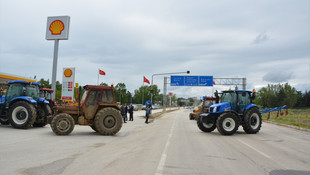 Edirnede çiftçilerden elektrik kesintisine protesto