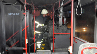 Düzce’de halk otobüsü yandı