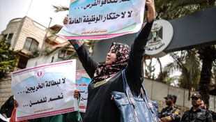 Gazze'de işsizlik protestosu