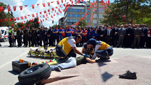 Kaza tatbikatı gerçeğini aratmadı