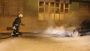 Konyada otomobil yangını!