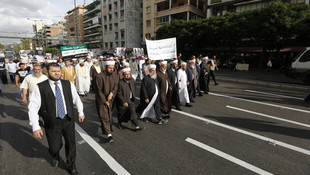 Müslüman alimlerden Halep'e destek gösterisi