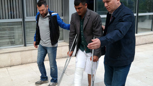 Polisten kaçan telefon dolandırıcısı bacağını kırdı