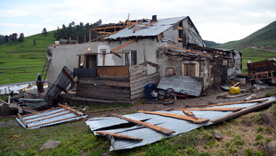 Sarıkamış'ta dolu ve hortum