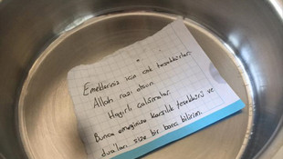 Sefer tasına teşekkür notu bıraktı