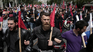 Yunanistanda reform paketine karşı gösteri düzenledi