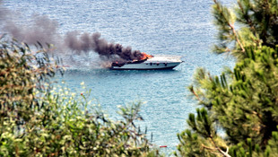 Bodrum'da yat yangını