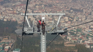 Bursa-Uludağ teleferik hattında bakım çalışması