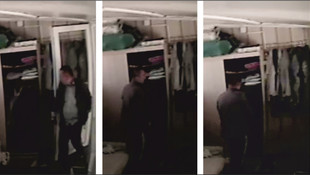 Bursa'da iş yerindeki hırsızlık güvenlik kamerasında