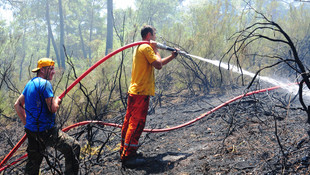 Kemerde çıkan orman yangınında 8 hektarlık alan zarar gördü