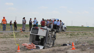Konya'da kamyonet devrildi: 1 ölü, 1 yaralı