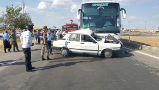 Adıyaman’da otomobil ile otobüs çarpıştı: 1 ölü