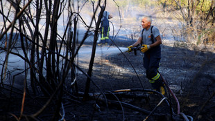 Antalya'da sazlık alanda yangın