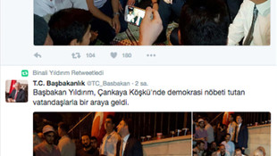 Başbakan Yıldırım, demokrasi nöbeti tutan vatandaşlarla bir araya geldi