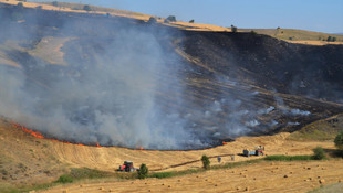 Çankırı'da buğday tarlasında yangın