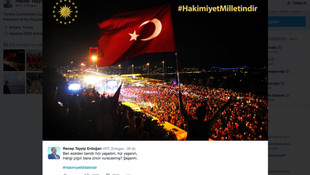 Cumhurbaşkanı Erdoğan'dan Hakimiyet milletindir paylaşımı