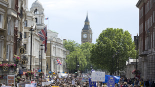 Londra'da AB'den ayrılmak istemiyoruz protestosu
