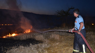 Tekirdağ'da anız yangını