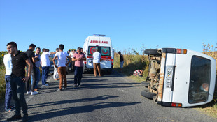 Tekirdağ'da minibüs devrildi: 1 ölü, 4 yaralı