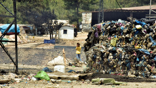 Bodrum'daki çöplük yangını
