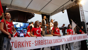 Demokrasi ve Şehitler Mitingi Sancak'ta izlendi