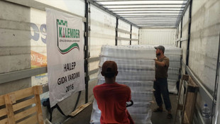 Halep'e gıda ve kıyafet yardımı