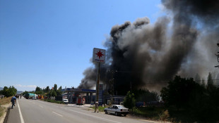 Isparta'da fabrika yangını